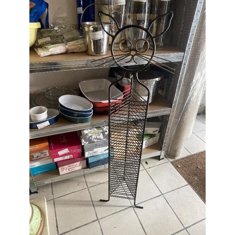 Porte cd chat fer forgé 