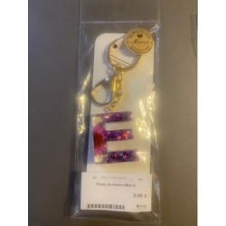 Porte clé résine lettre E