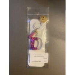 Porte clé résine lettre D