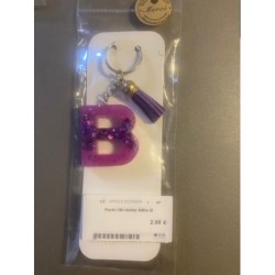 Porte clé résine lettre B 